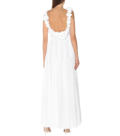 Shop Brock Collection Rosalia Appliquéd Cotton-poplin Maxi Dress In White