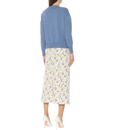 Shop Brock Collection Rimmel Embroidered Wool And Cashmere Sweater In Blue