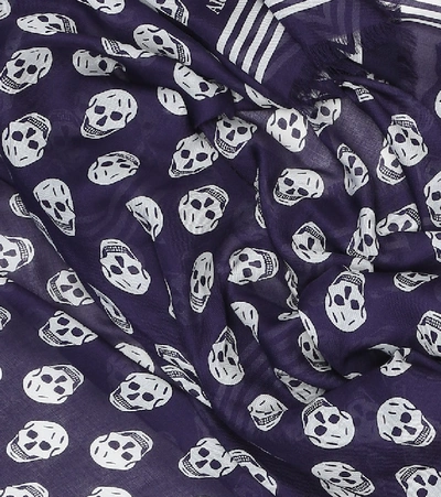 Shop Alexander Mcqueen Skull-print Scarf In Purple