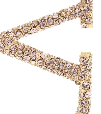 Shop Valentino Vlogo Embellished Earrings In Pink