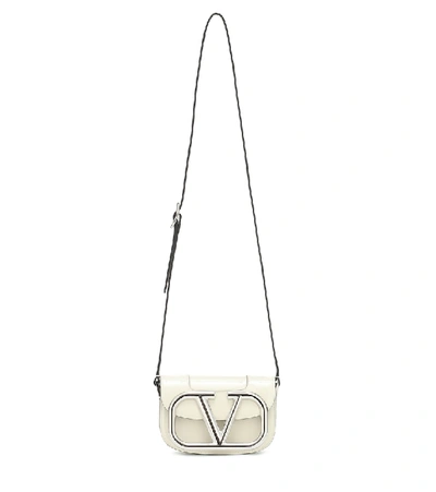 Shop Valentino Supervee Small Leather Shoulder Bag In White