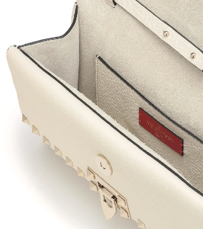Shop Valentino Rockstud Small Leather Shoulder Bag In White