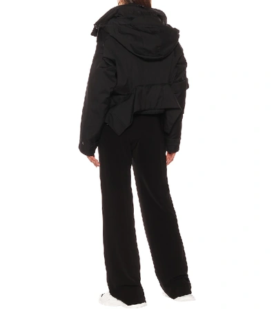 Shop Balenciaga Upside Down Hooded Technical Jacket In Black