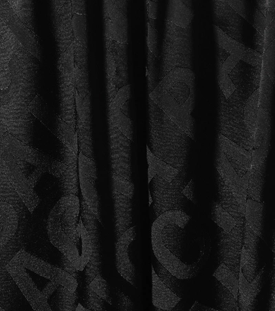 Shop Balenciaga Logo Jacquard Palazzo Pants In Black