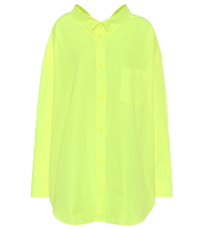Shop Balenciaga Swing Oversized Cotton Shirt In Yellow