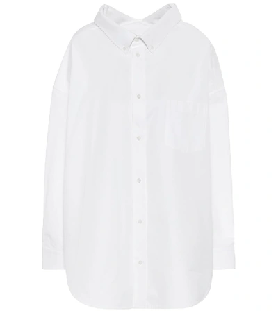 Shop Balenciaga Swing Oversized Cotton-poplin Shirt In White