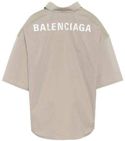 Shop Balenciaga Swing Oversized Cotton Shirt In Brown