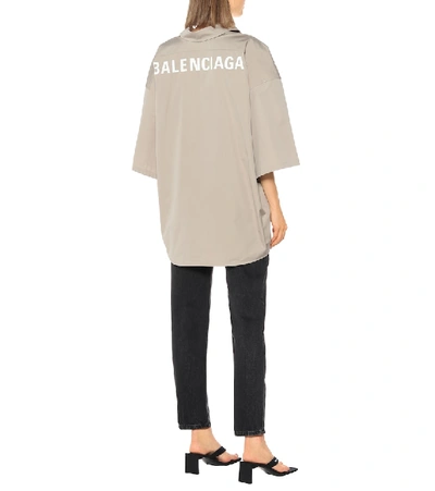 Shop Balenciaga Swing Oversized Cotton Shirt In Brown