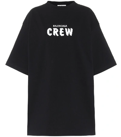 Shop Balenciaga Crew Oversized Cotton T-shirt In Black