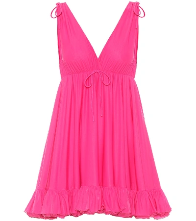 Shop Balenciaga Jersey Babydoll Dress In Pink