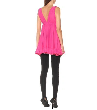 Shop Balenciaga Jersey Babydoll Dress In Pink