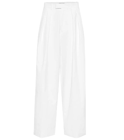 Shop Bottega Veneta High-rise Wide-leg Pants In White