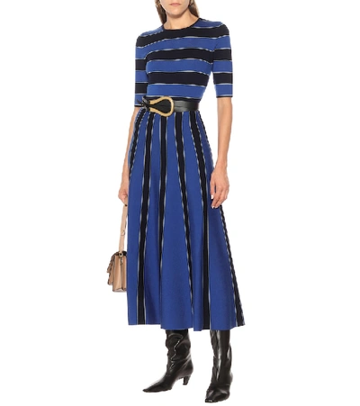 Shop Gabriela Hearst Capote Wool-blend Dress In Blue
