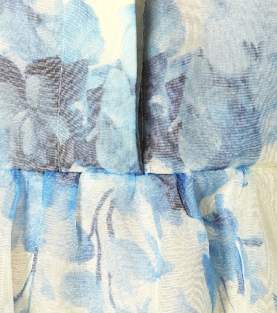 Shop Valentino Silk Organza Gown In Blue