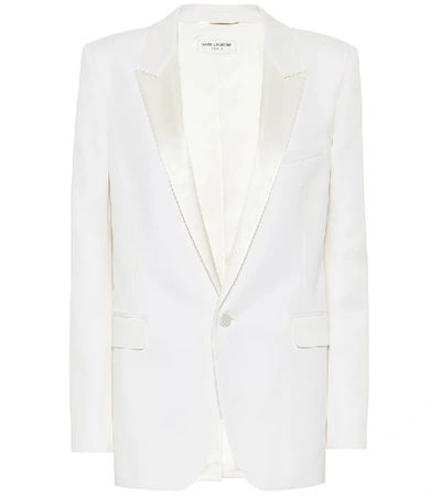 Shop Saint Laurent Wool Blazer In White