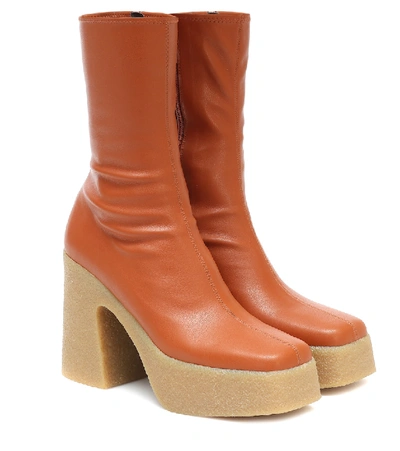 Shop Stella Mccartney Platform Ankle Boots In Brown