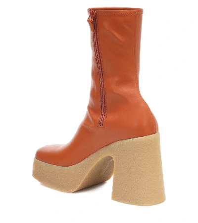 Shop Stella Mccartney Platform Ankle Boots In Brown