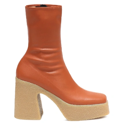 Shop Stella Mccartney Platform Ankle Boots In Brown