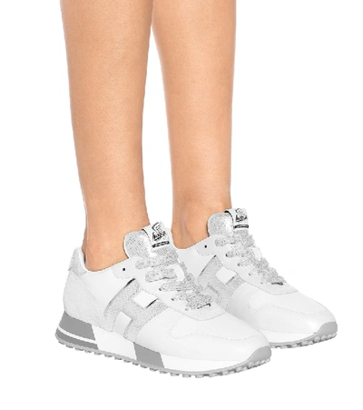 Shop Hogan H383 Leather Sneakers In White