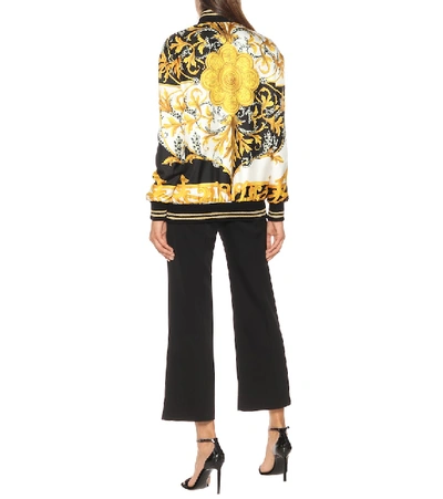 Shop Versace Barocco Acanthus Silk Jacket In Multicoloured