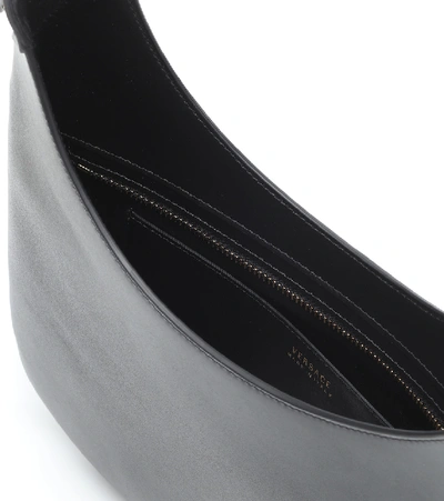 Shop Versace Virtus Leather Shoulder Bag In Black