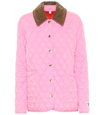 Shop Burberry Dranefeld Quilted Jacket In Pink