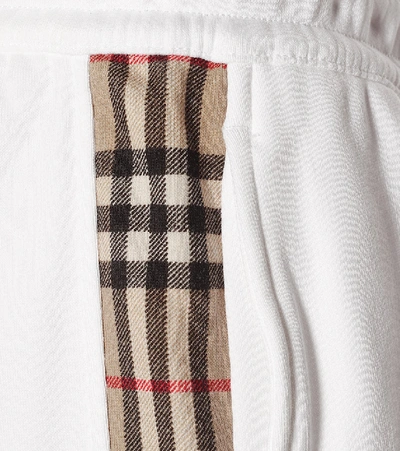 Shop Burberry Vintage Check Cotton Trackpants In White