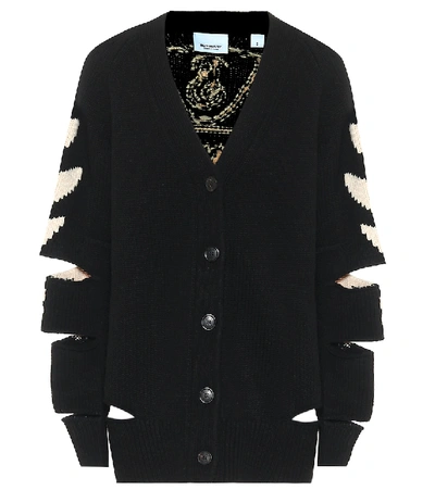 Shop Burberry Merino Wool And Cashmere Cardigan In Black