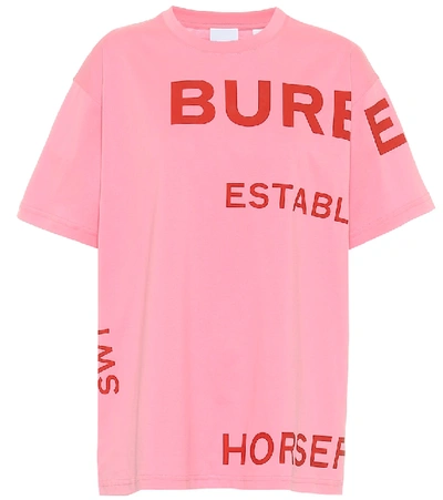 Shop Burberry Logo Cotton Jersey T-shirt In Pink