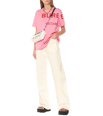 Shop Burberry Logo Cotton Jersey T-shirt In Pink