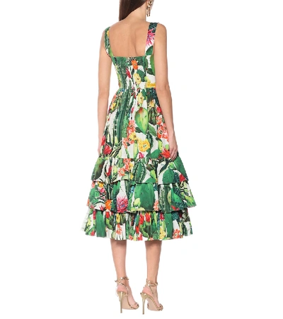 Shop Dolce & Gabbana Printed Cotton-poplin Maxi Dress In Multicoloured