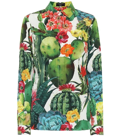 Shop Dolce & Gabbana Printed Cotton-poplin Shirt In Multicoloured