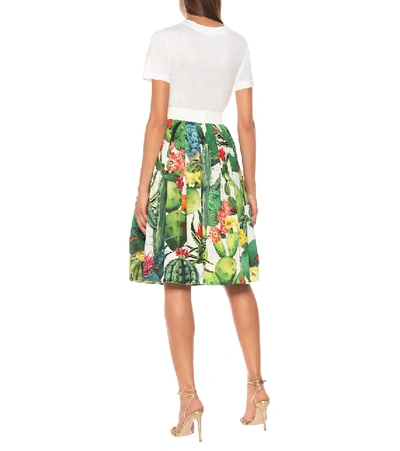 Shop Dolce & Gabbana Printed Cotton Midi Skirt In Multicoloured