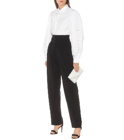 Shop Alaïa High-rise Straight Wool Pants In Black