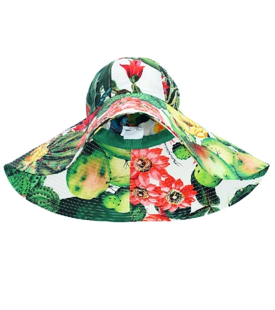 Shop Dolce & Gabbana Printed Cotton-poplin Hat In Multicoloured