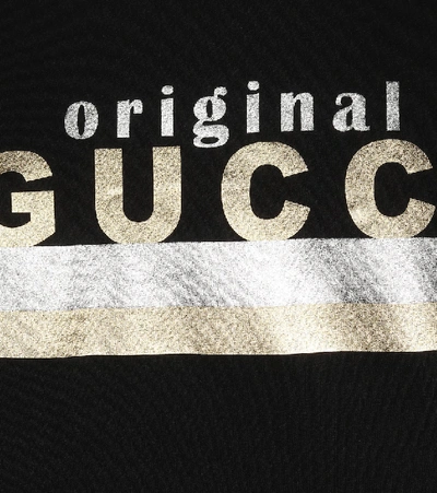 Shop Gucci Logo Cotton-jersey T-shirt In Black