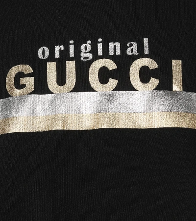 Shop Gucci Logo Cotton Sweater In Black