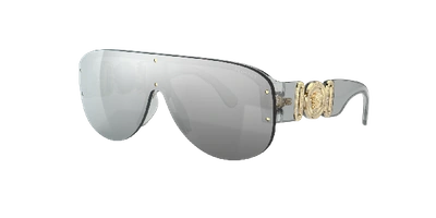 Shop Versace Man Sunglasses Ve4391 In Light Grey Mirror Silver