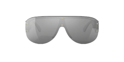Shop Versace Man Sunglasses Ve4391 In Light Grey Mirror Silver