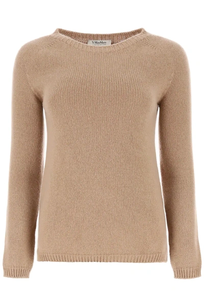 Shop Max Mara Giorgio Cashmere Sweater In Beige,brown