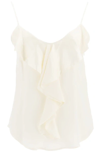 Shop Max Mara Edile Silk Top In White