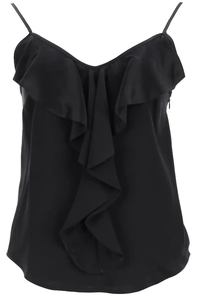 Shop Max Mara Edile Silk Top In Black