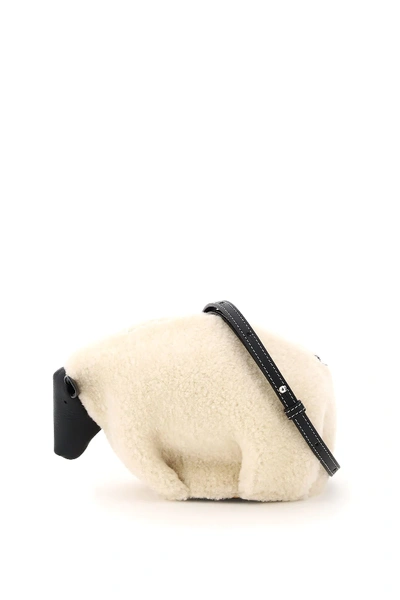 Shop Loewe Shearling Sheep Mini Bag In White,black