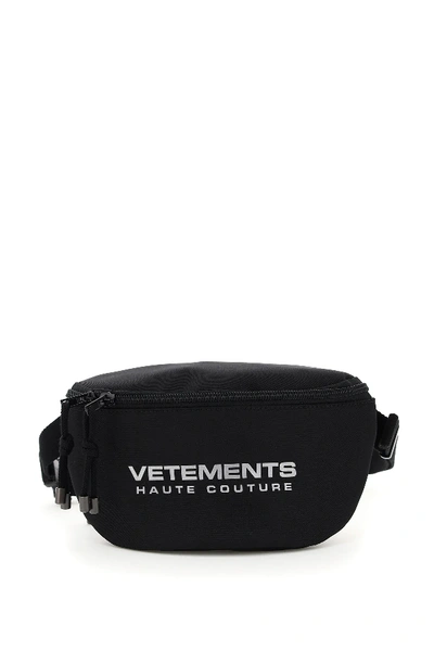 Shop Vetements Beltpack With Reflective Logo In Black