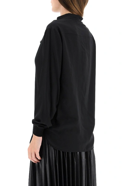 Shop Givenchy Lavalliere Blouse In Black,white