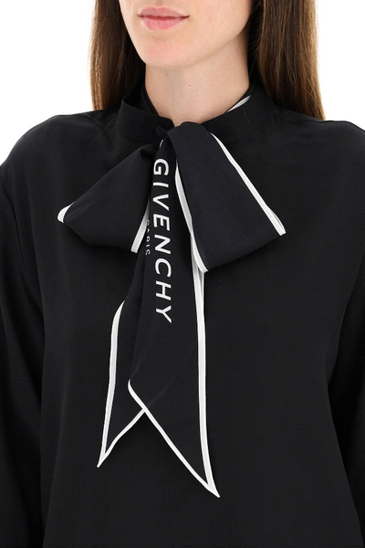 Shop Givenchy Lavalliere Blouse In Black,white