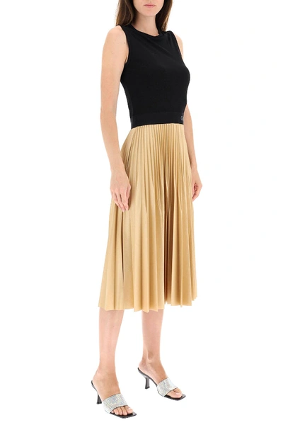 Shop Givenchy Two-tone Pleated Dress In Black,beige