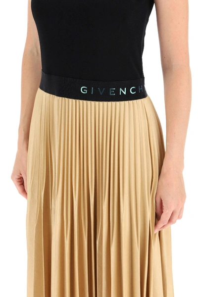 Shop Givenchy Two-tone Pleated Dress In Black,beige