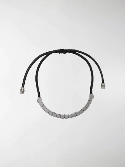 Shop Versace Drawstring Bracelet In Silver