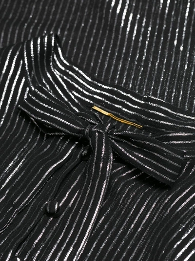 Shop Saint Laurent Tie Neck Blouse Black